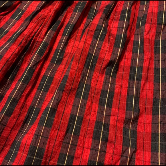 Vintage Talbots red tartan plaid pleated skirt - Picture 2 of 3